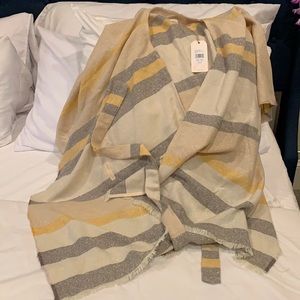 NWT- SHYANNE striped belted shawl